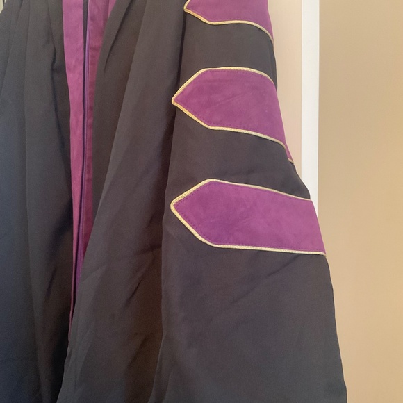 PHD Doctoral Gown graduation, purple black, NWOT, size 51” - Picture 5 of 14